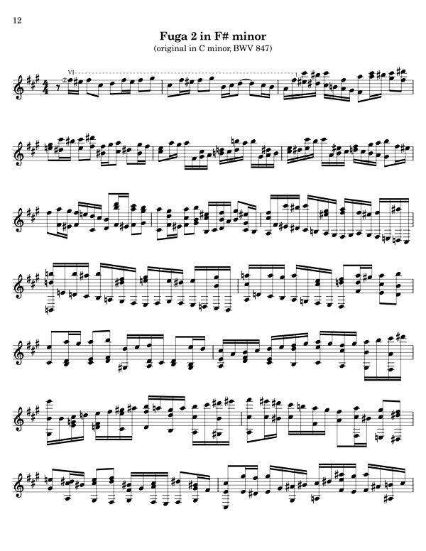 Bach Well Tempered Clavier for 7 string guitar, volume 1 - Image 4